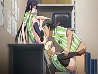 Hot threesome sex with two anime girls